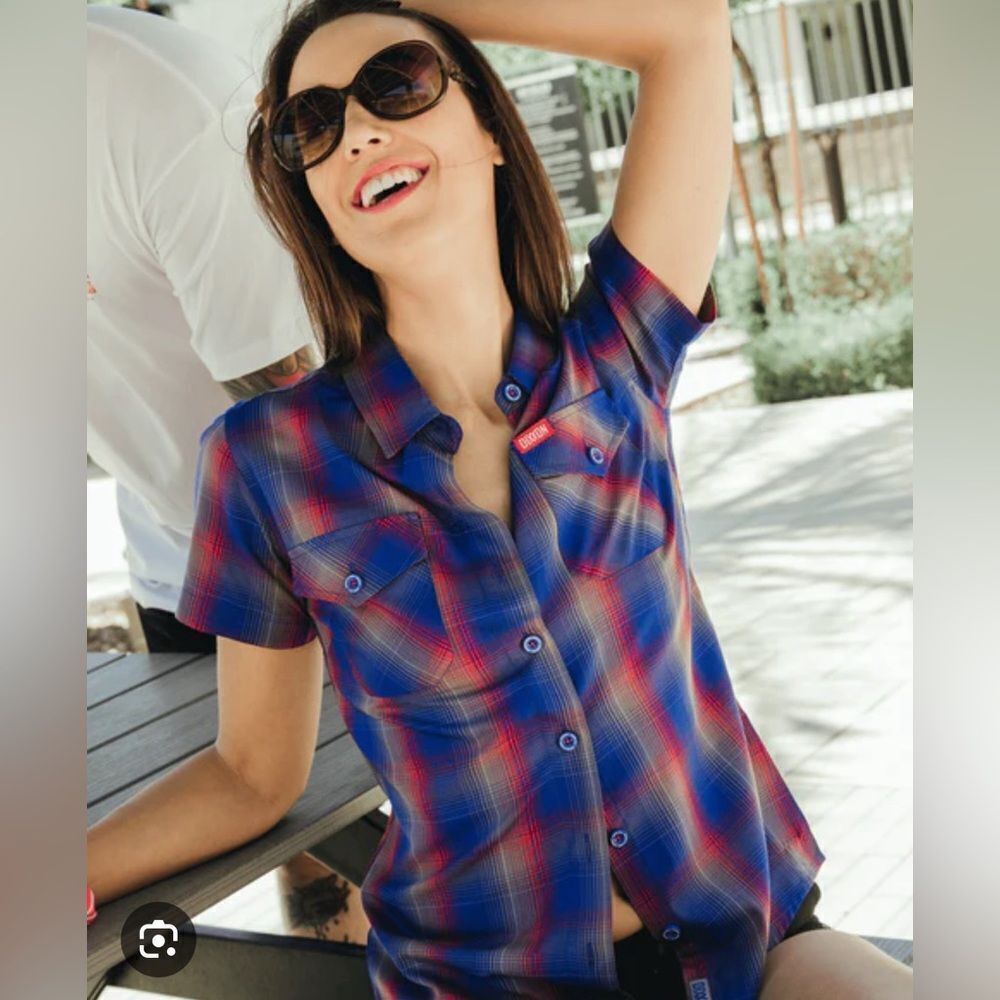 Dixxon flannel company womens glory bamboo plaid button up shirt 2x slim fit